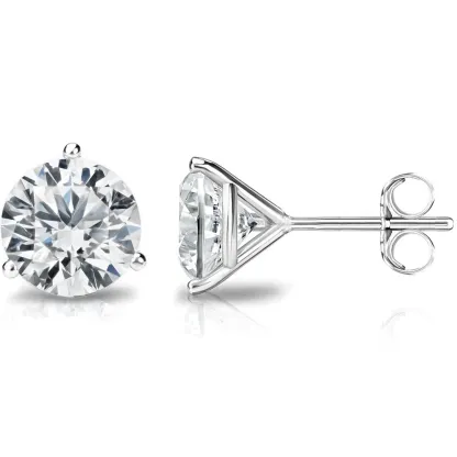 14K Gold Plated Sterling Silver Cubic Zirconia Stud Earrings for Women