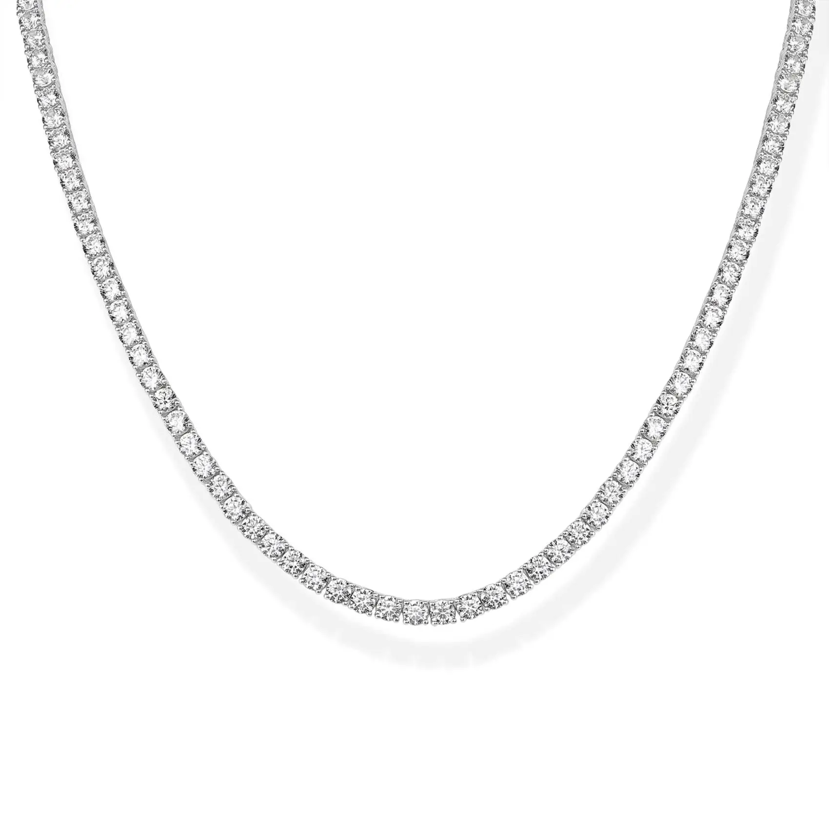 14K Gold Plated 3mm Simulated Diamond Tennis Necklace