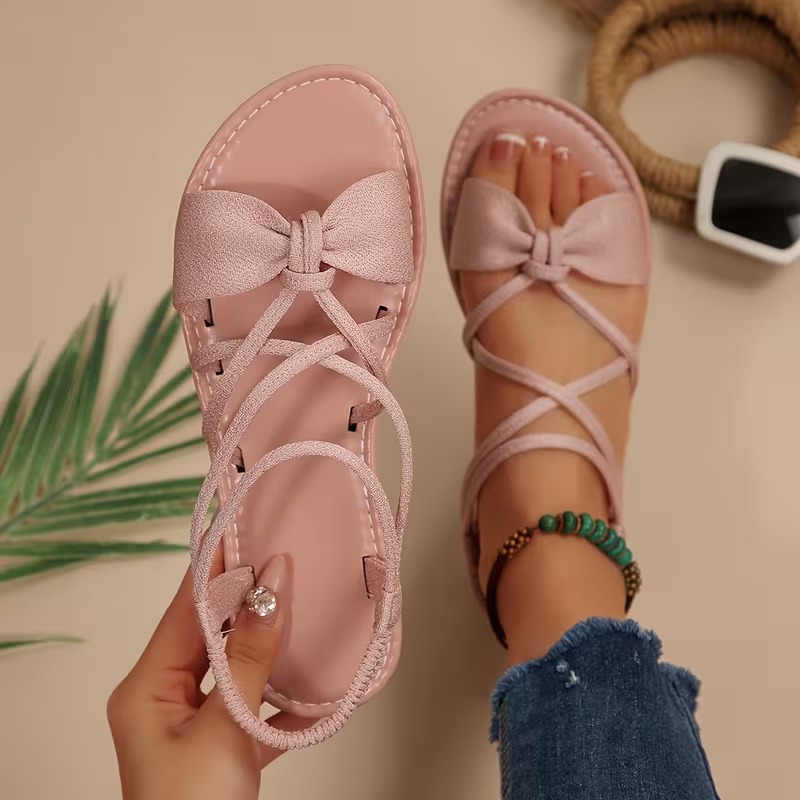 Women's Elegant Bow Strappy Flats