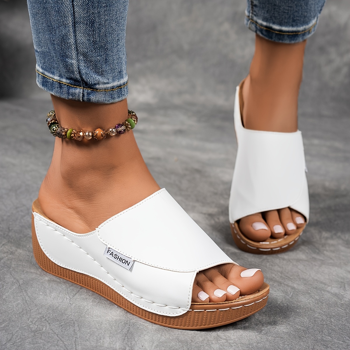 Women's Solid Color Wedge Sandals