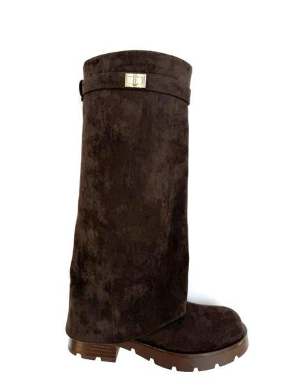 Women's Fold Over Knee High Shark Boots