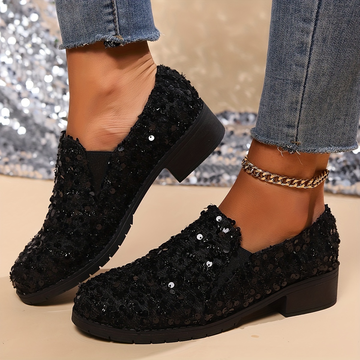 Women's Sequin Loafers