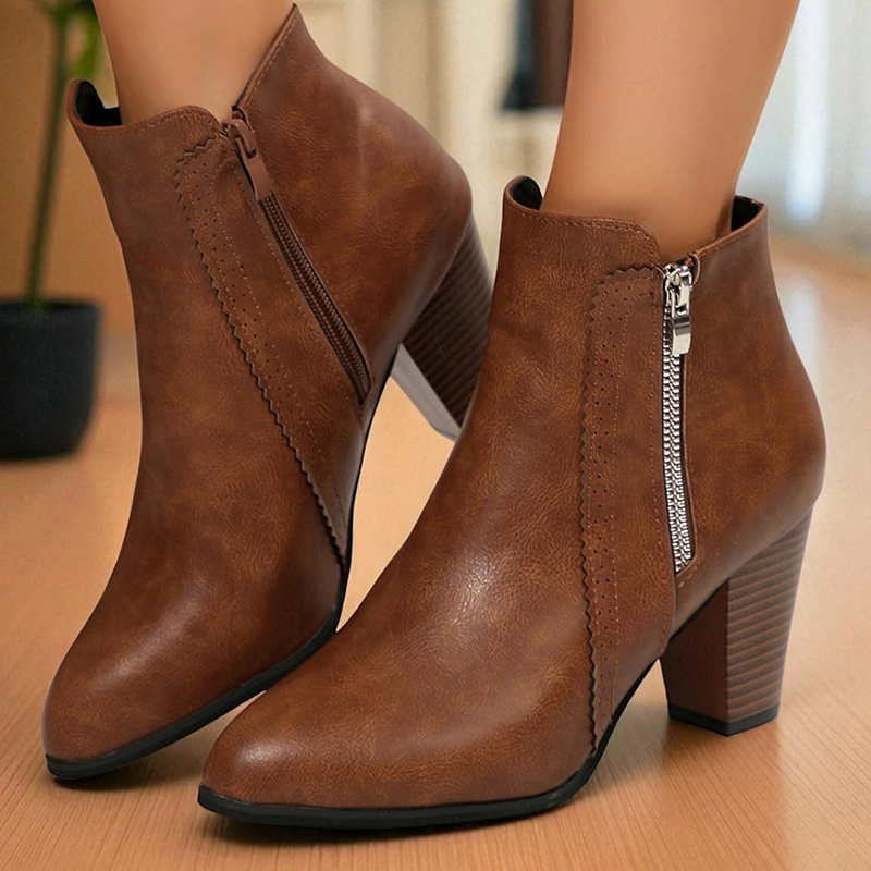 Women's Faux Leather Ankle Boots