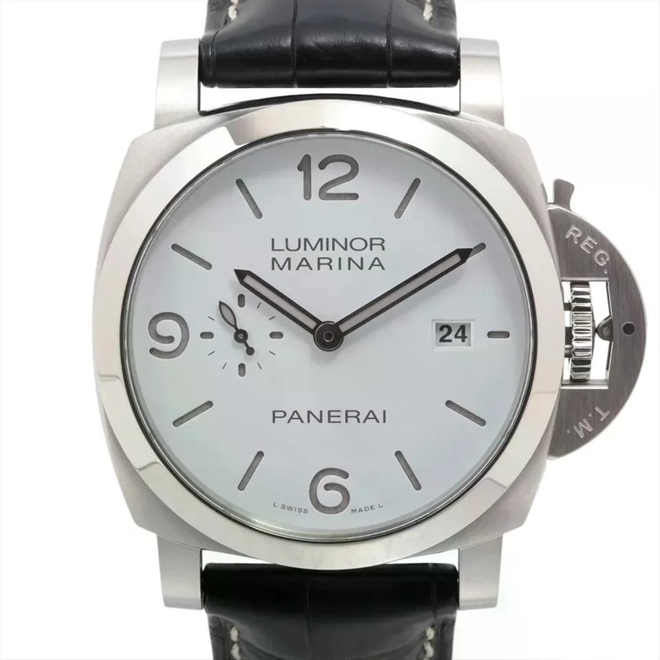 パネライ ルミノールマリーナ 44mm PAM03314 SS SS×革 AT ホワイト文字盤
