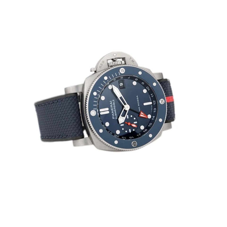 パネライ Submersible Luna Rossa GMT Titanium Blue Dial 42mm PAM01507