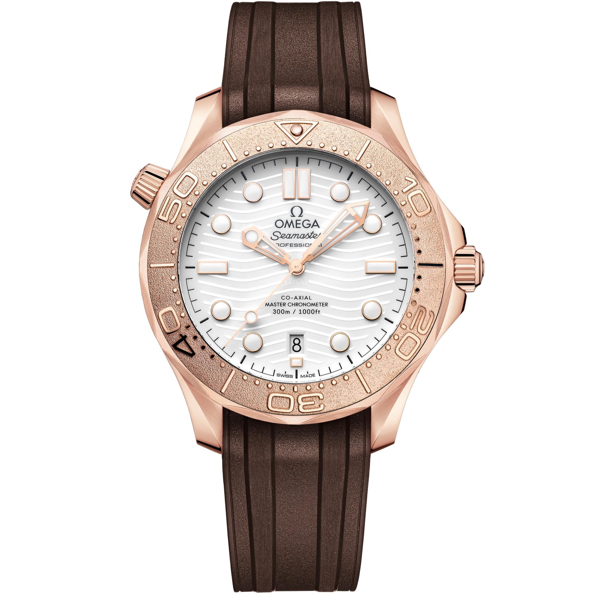 オメガ シーマスター ダイバー 300 M 42mm Sedna Gold on Rubber Strap - 210.52.42.20.04.001