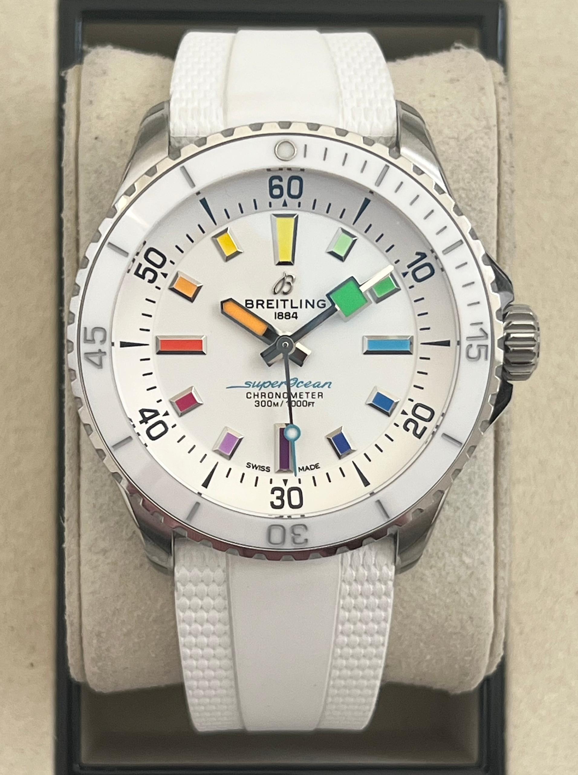ブライトリング スーパーオーシャン 42 Superocean New 2026 Rainbow 42mm Steel White Dial A17375A61A1S1 Limited Edition 150 Pieces