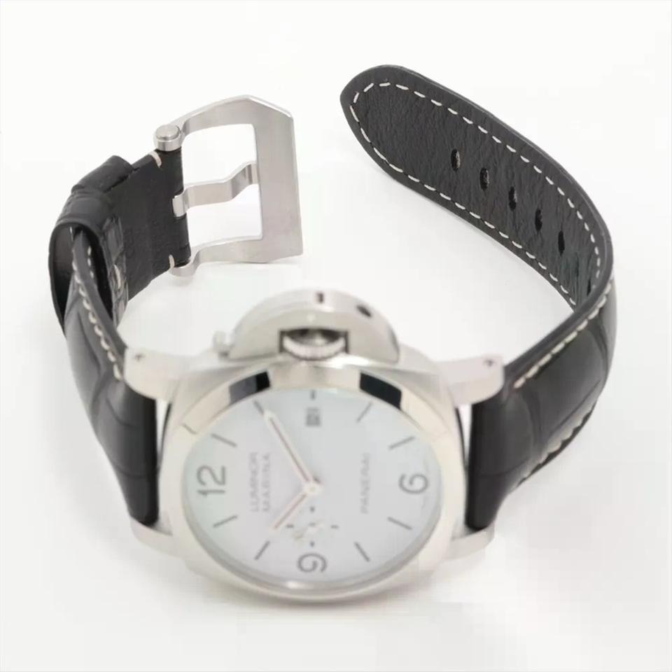パネライ ルミノールマリーナ 44mm PAM03314 SS SS×革 AT ホワイト文字盤