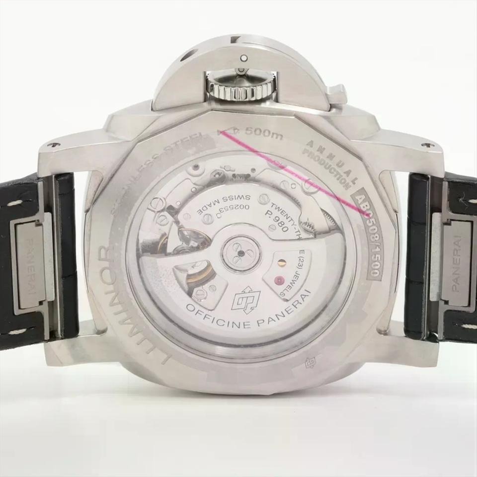 パネライ ルミノールマリーナ 44mm PAM03314 SS SS×革 AT ホワイト文字盤