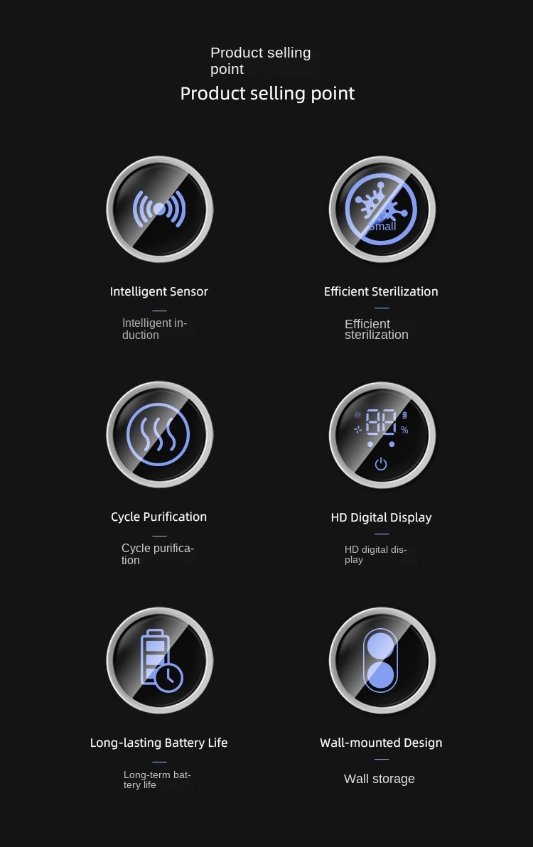 5DSmart Home Automatic Sensor Dual Toothbrush Sanitizer Box with UVC Ultraviolet Light