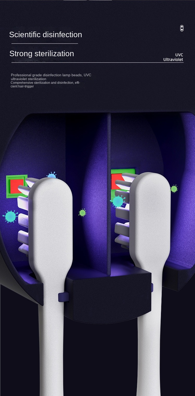 5DSmart Home Automatic Sensor Dual Toothbrush Sanitizer Box with UVC Ultraviolet Light