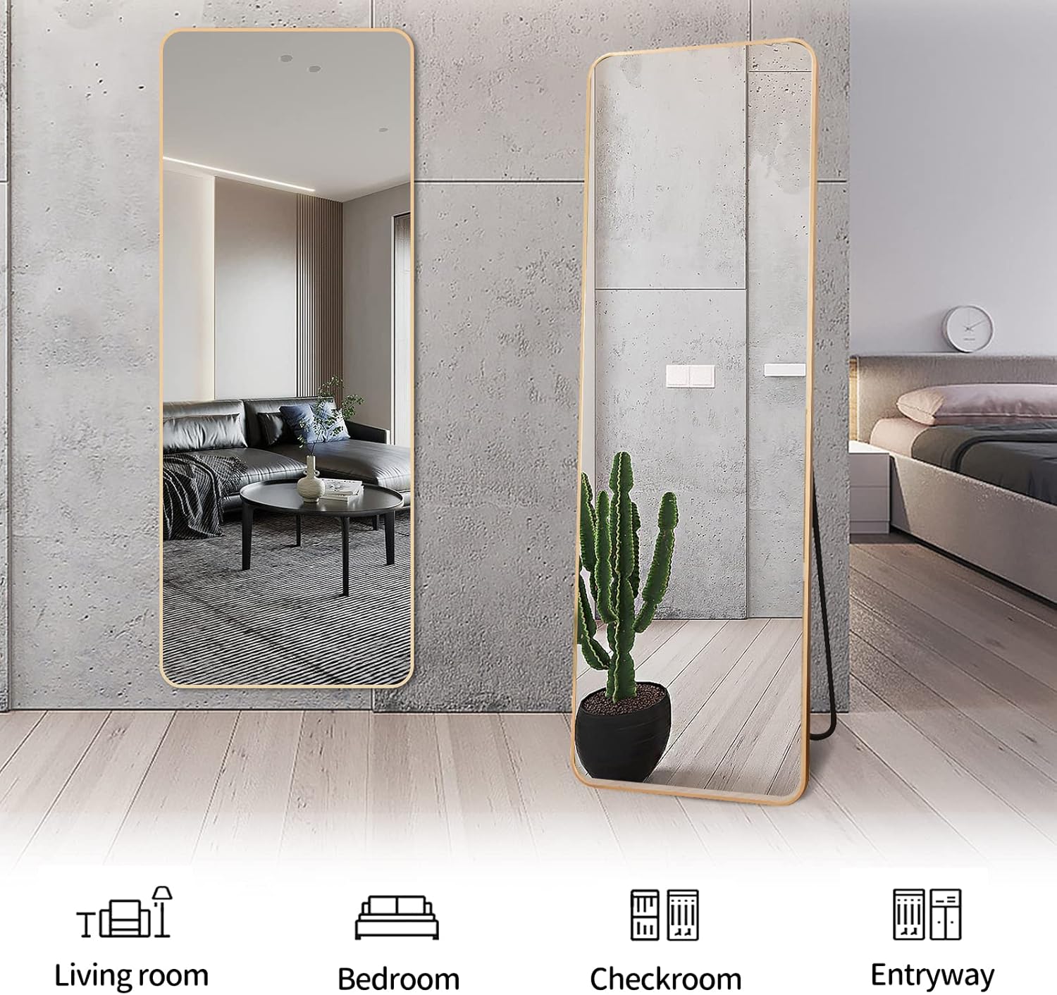 Large Full-Length Floor Mirror | Freestanding Dressing Mirror for Bedroom, Home, & Apparel Stores