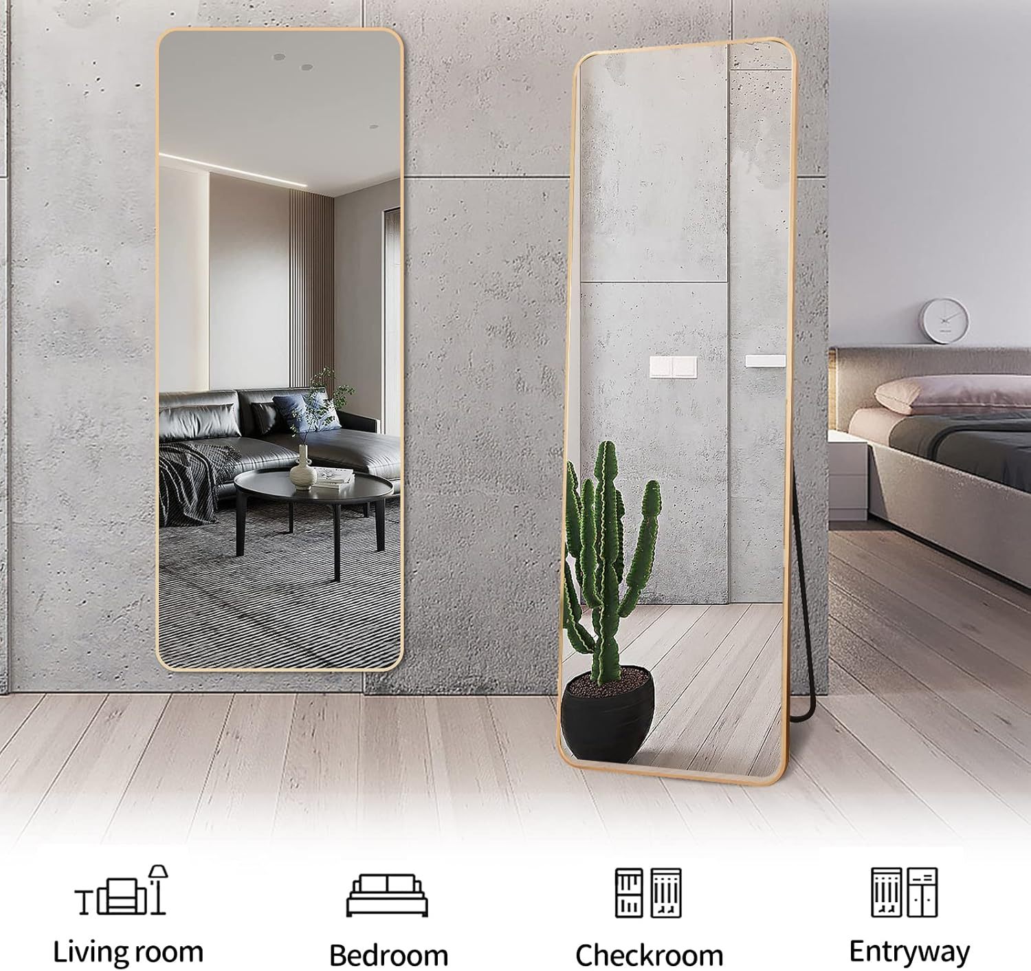 Large Full-Length Floor Mirror | Freestanding Dressing Mirror for Bedroom, Home, & Apparel Stores