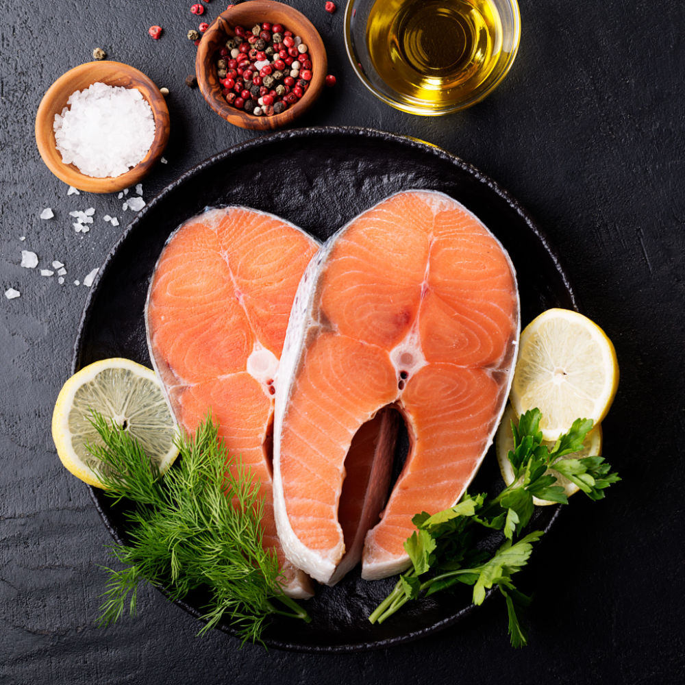 NORWAY FROZEN SALMON STEAK 1kg (4 or 5 pcs) 挪威三文鱼片一公斤(4至5片)