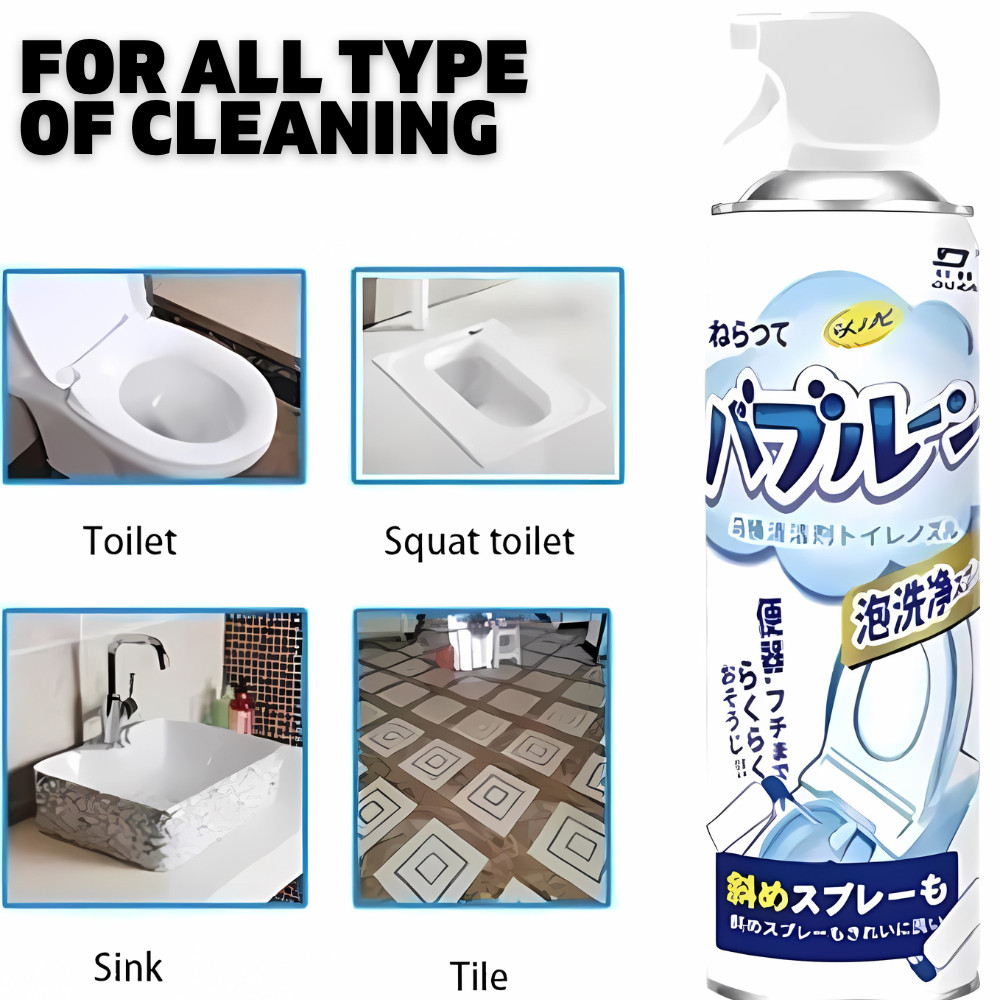 Japanese Multipurpose Toilet Foam Cleaner 500ML Bubble Foaming Toilet Cleaner Pembersih Buih Tandas 泡沫清洁剂