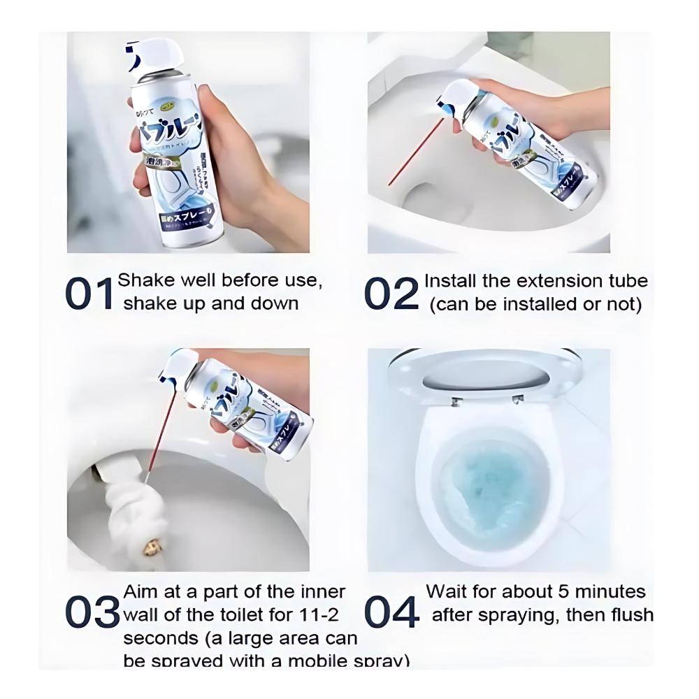 Japanese Multipurpose Toilet Foam Cleaner 500ML Bubble Foaming Toilet Cleaner Pembersih Buih Tandas 泡沫清洁剂