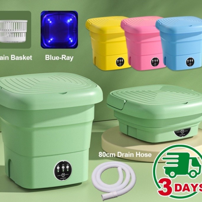 Mesin Basuh baju Mini Washing Machine Portable Foldable Folding Laundry Washer Washing cloth Household 便携式迷你洗衣机 可折叠洗衣机