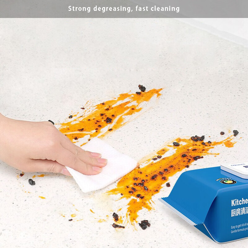 《   》80pcs Extra Large Kitchen Wet Wipes Multi Usage Degreasing Cleaning Wet Tissue Tisu Basah Dapur 厨房湿纸巾