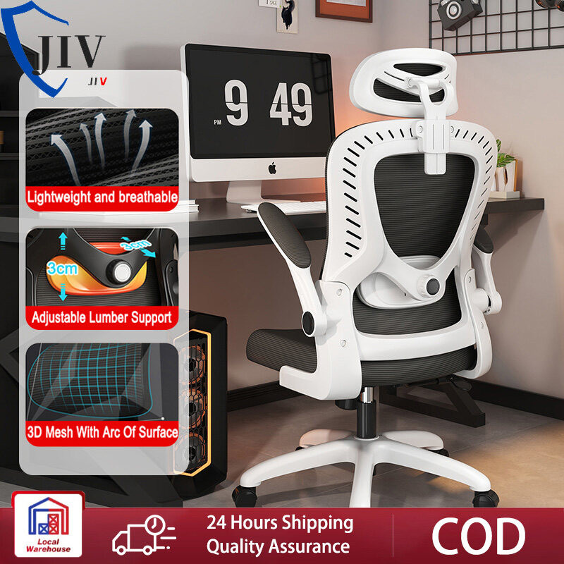 【Best price guarantee】Ergonomics Chair Mesh Office Chair Computer Chair Gaming Chair with Adjustable Armrest / gaming ch