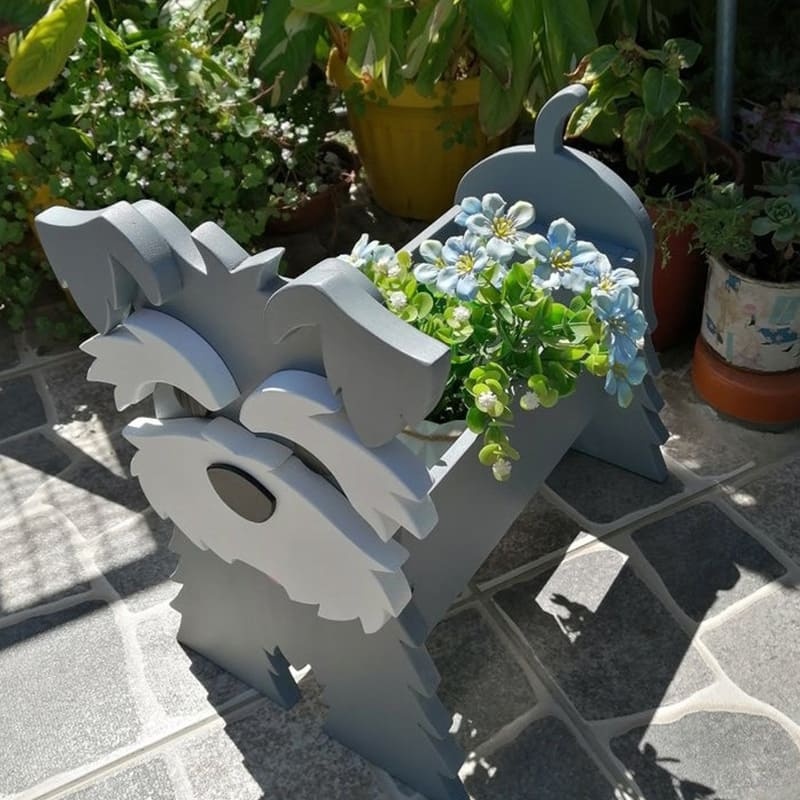 กล่องปลูกดอกไม้ไม้ขนาดใหญ่ พร้อมที่วางต้นไม้รูปสัตว์ 