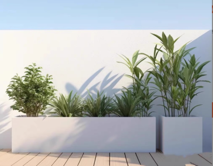 กระถางดอกไม้สแตนเลสและเหล็กชุบสังกะสี