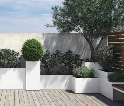 กระถางดอกไม้สแตนเลสและเหล็กชุบสังกะสี