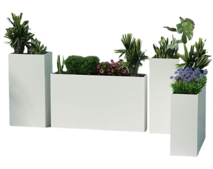 กระถางดอกไม้สแตนเลสและเหล็กชุบสังกะสี