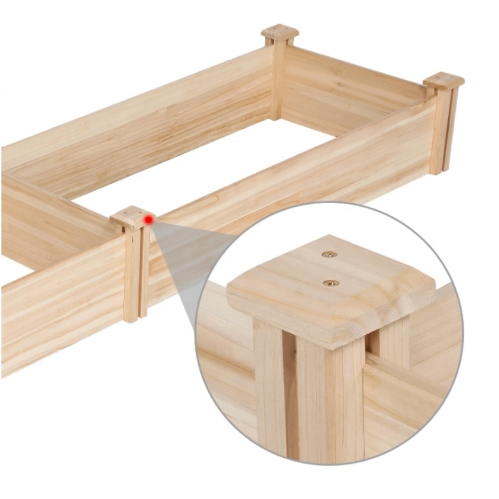 กล่องปลูกต้นไม้ยกสูงขนาดใหญ่ที่ทำจากไม้