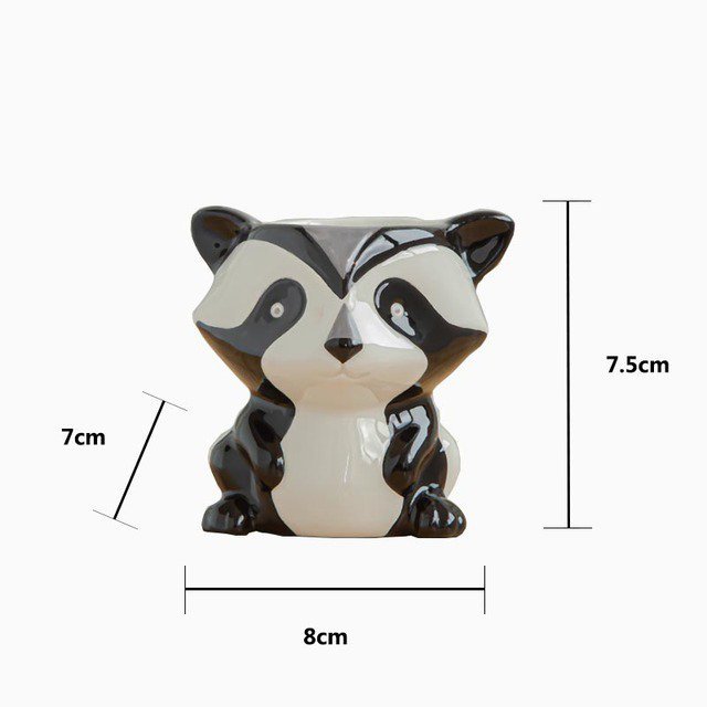 กระถางต้นไม้อวบน้ำขนาดเล็ก ลายสัตว์น่ารัก