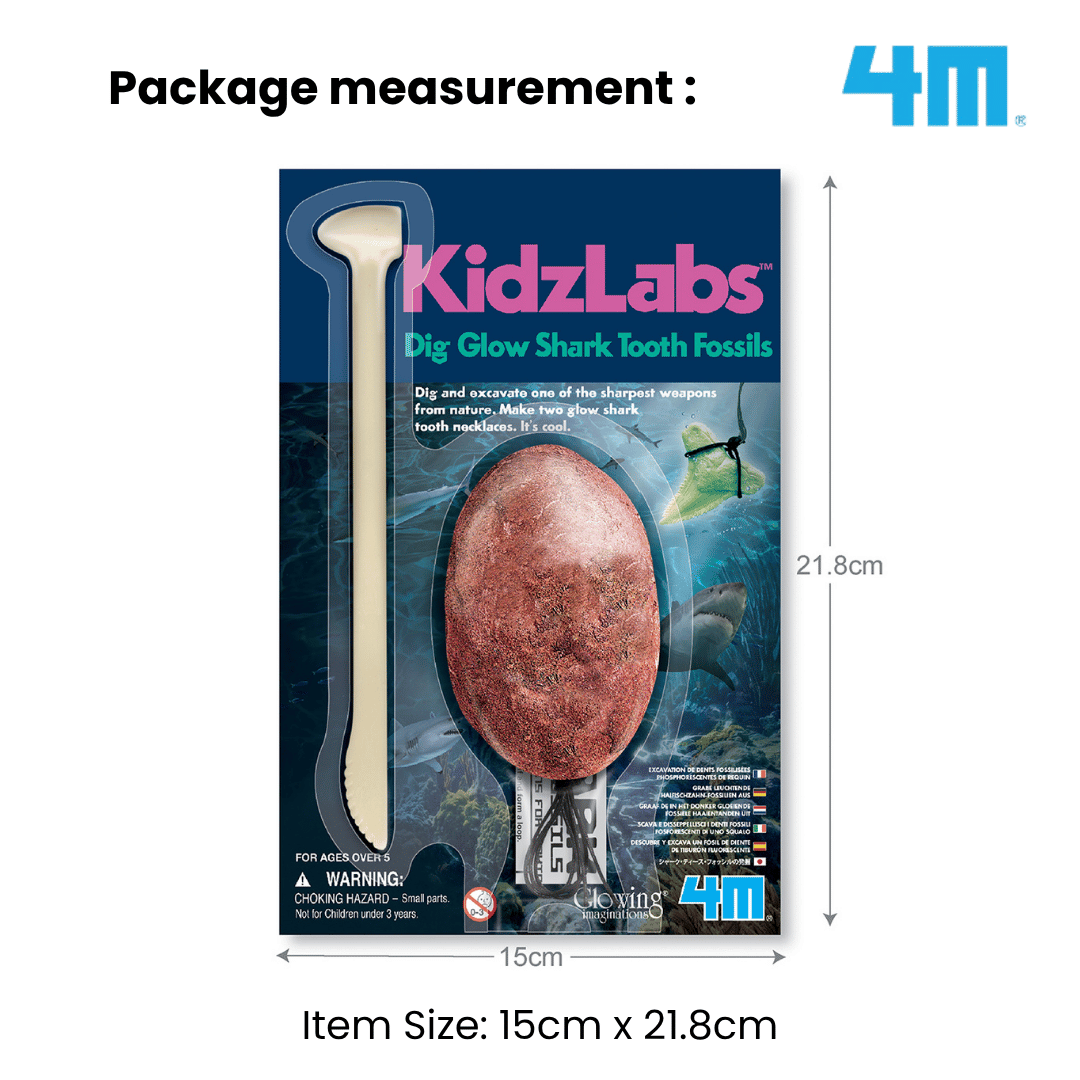[NEW ARRIVAL] 4M Mini KidzLabs / Dig Glow Shark Tooth Fossils - STEAM Education Toys