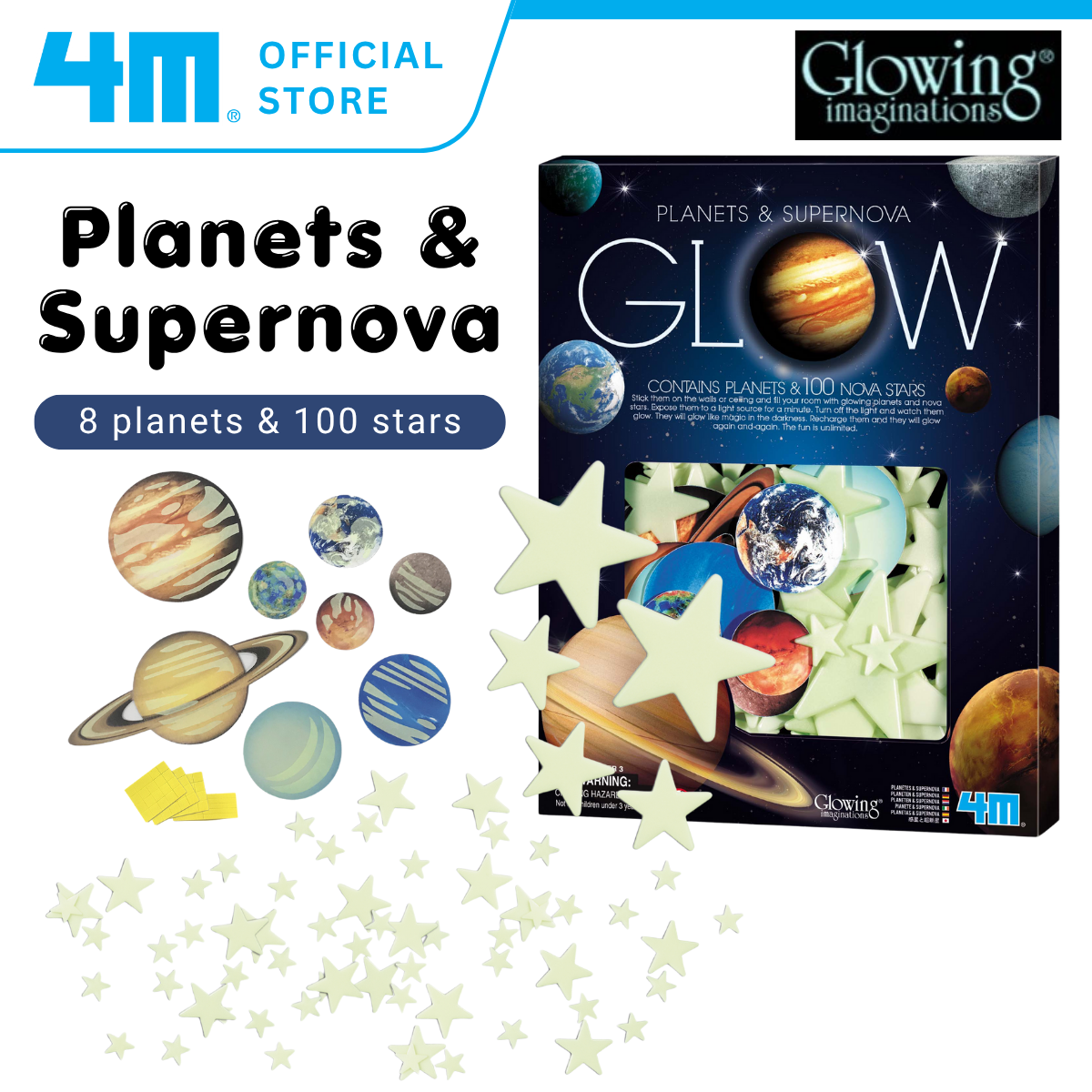 4M Glow In The Dark / Glow Planets & Nova Stars (100pcs)