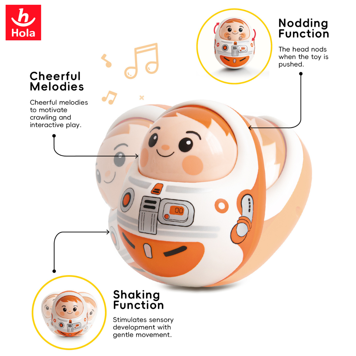 [NEW ARRIVAL] Hola Tumbler Doll Astronaut (Roly-Poly Toy)