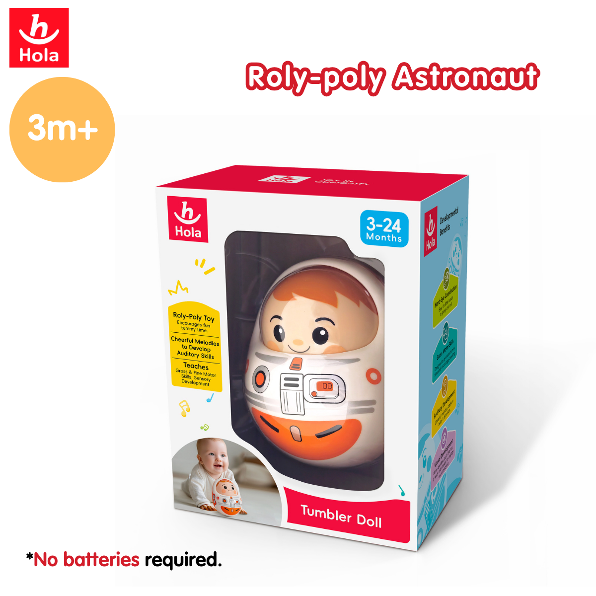 [NEW ARRIVAL] Hola Tumbler Doll Astronaut (Roly-Poly Toy)