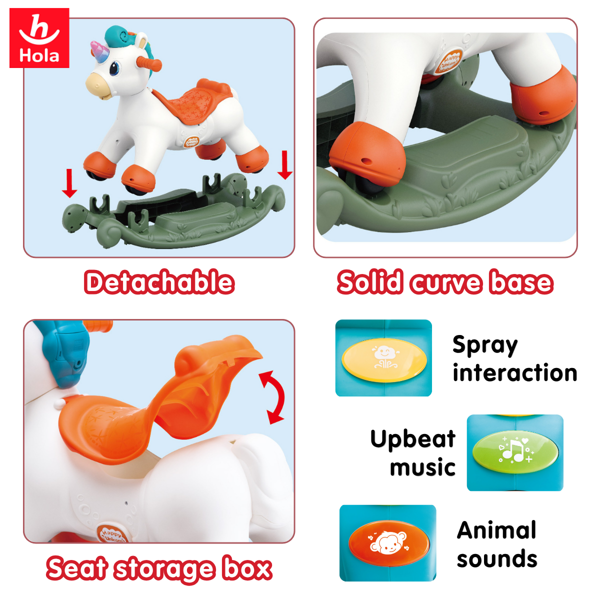 [NEW ARRIVAL] Hola 3-in-1 Rock & Ride Spray Unicorn