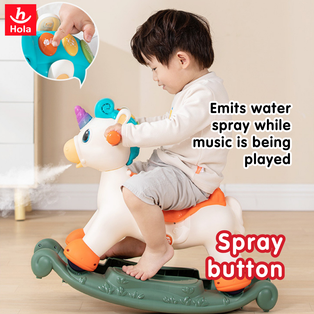 [NEW ARRIVAL] Hola 3-in-1 Rock & Ride Spray Unicorn