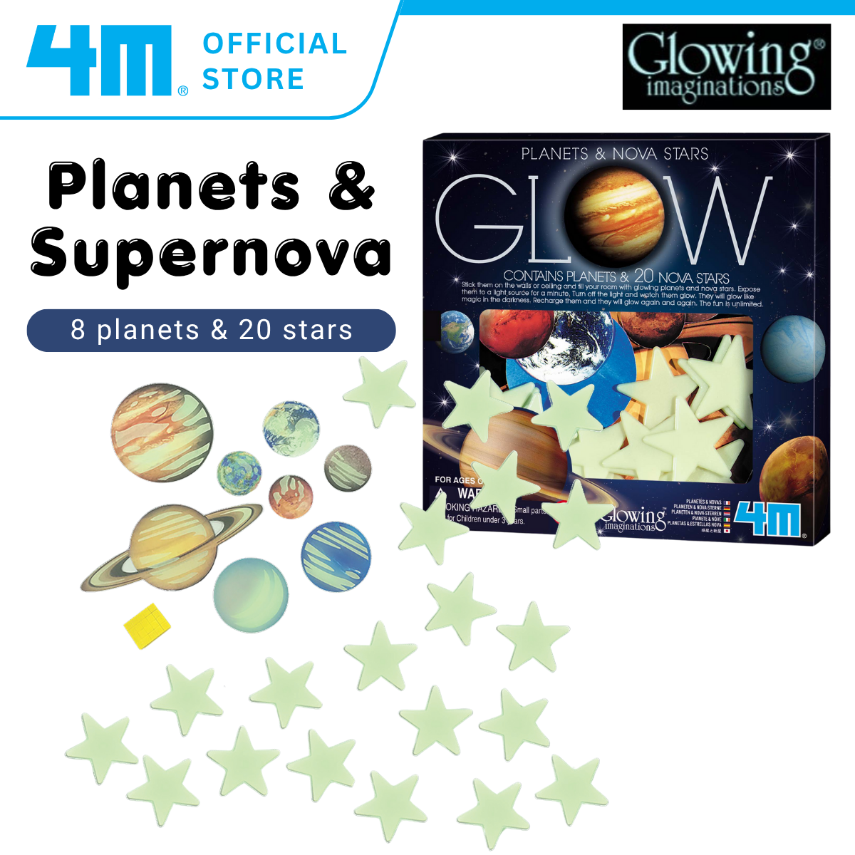 4M Glow In The Dark / Glow Planets & Nova Stars (20pcs)