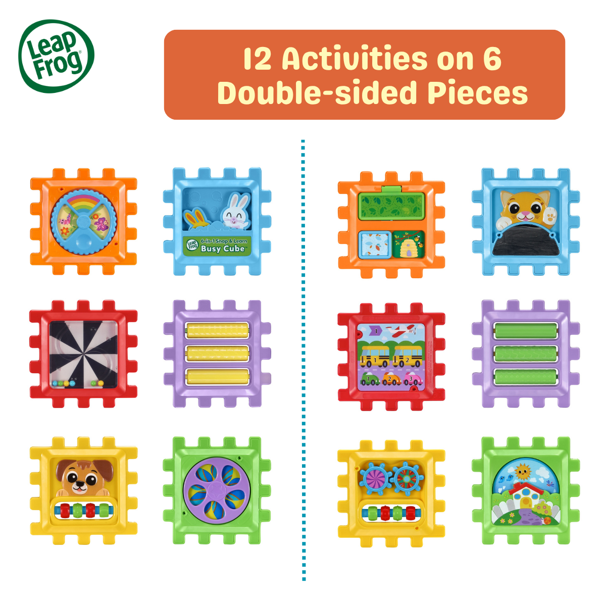 [NEW ARRIVAL] LeapFrog 6-in-1 Snap & Learn Busy Cube Motor Skills Baby Toy 12 Sides of Play