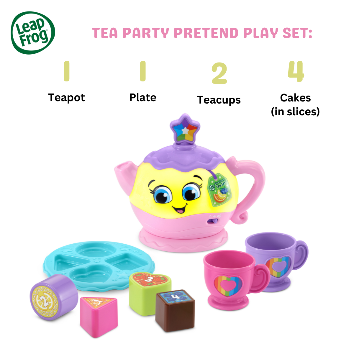 [NEW ARRIVAL] LeapFrog Sip & Learn Tea Set Pretend Play Teatime Set
