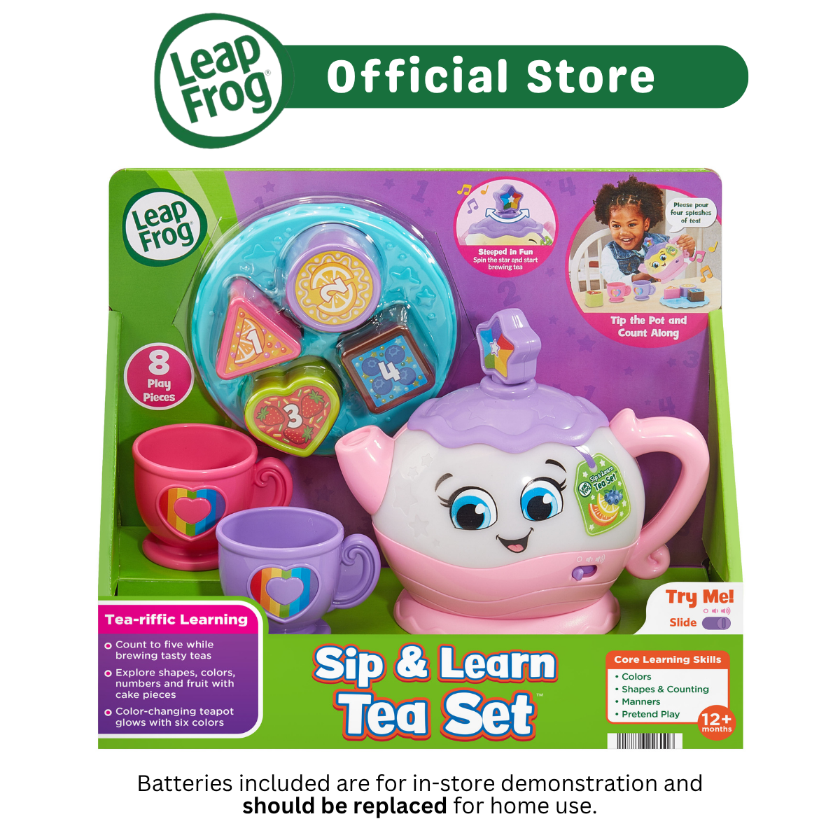 [NEW ARRIVAL] LeapFrog Sip & Learn Tea Set Pretend Play Teatime Set