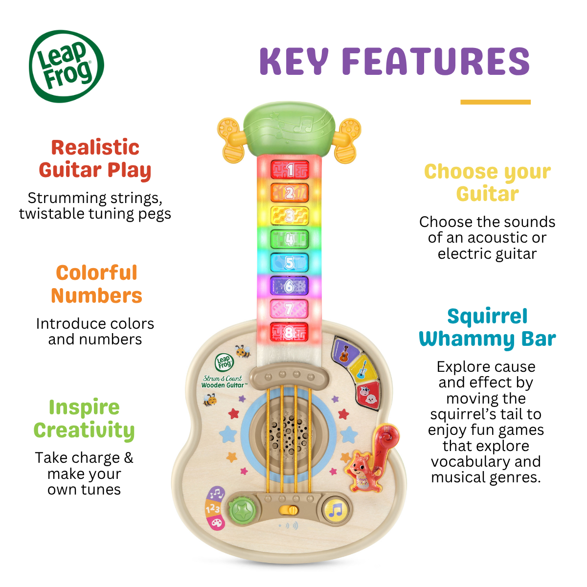 [NEW ARRIVAL] LeapFrog Strum & Count Wooden Guitar