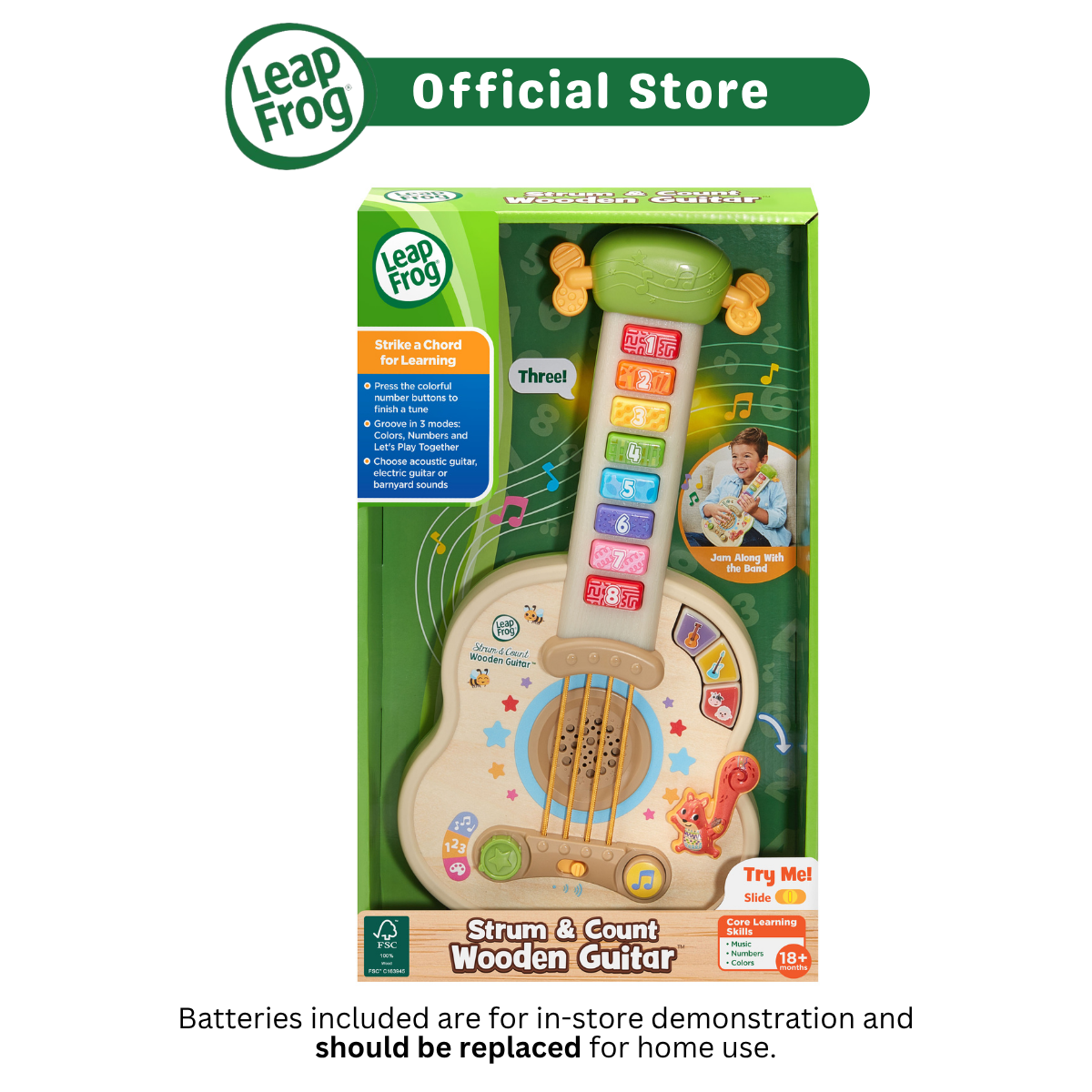 [NEW ARRIVAL] LeapFrog Strum & Count Wooden Guitar