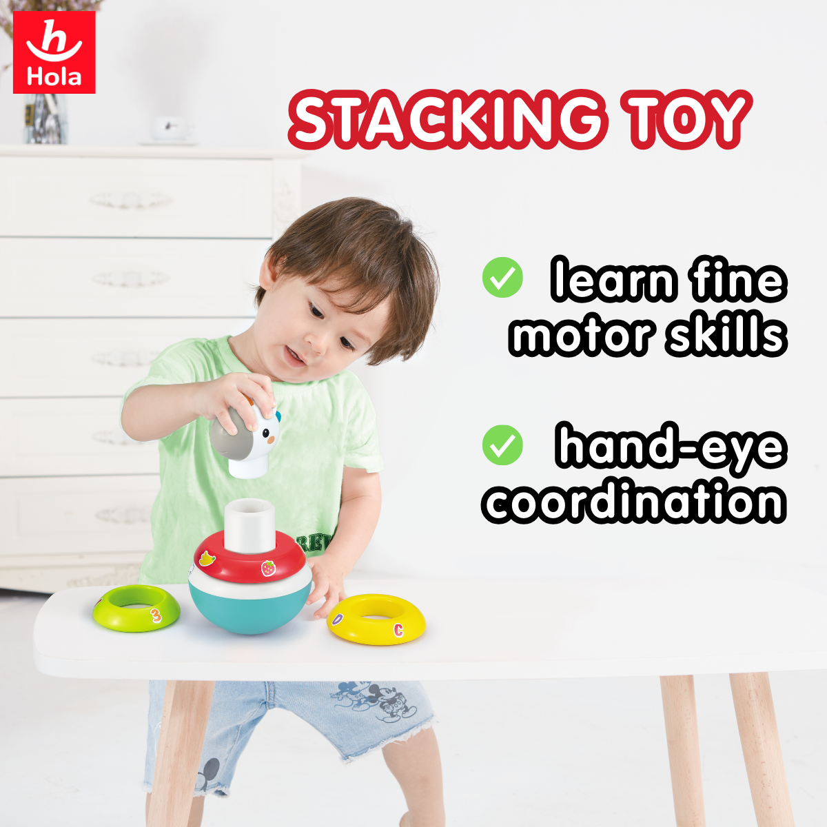 Hola Roly-Poly Unicorn (Roly-Poly Toy with Removable Rings)