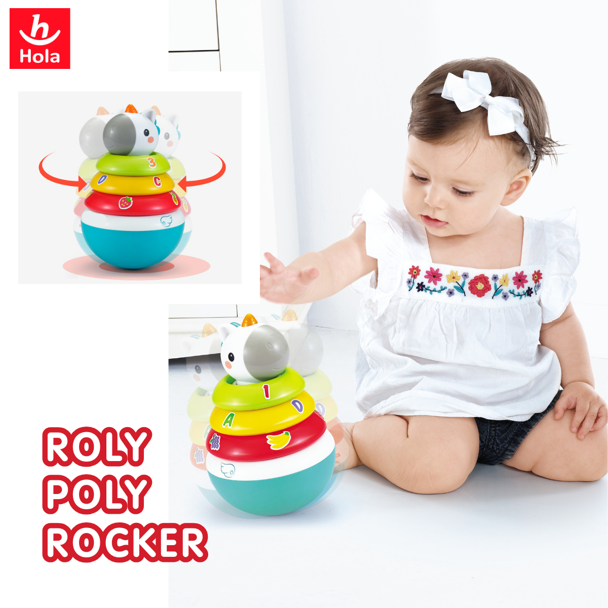 Hola Roly-Poly Unicorn (Roly-Poly Toy with Removable Rings)
