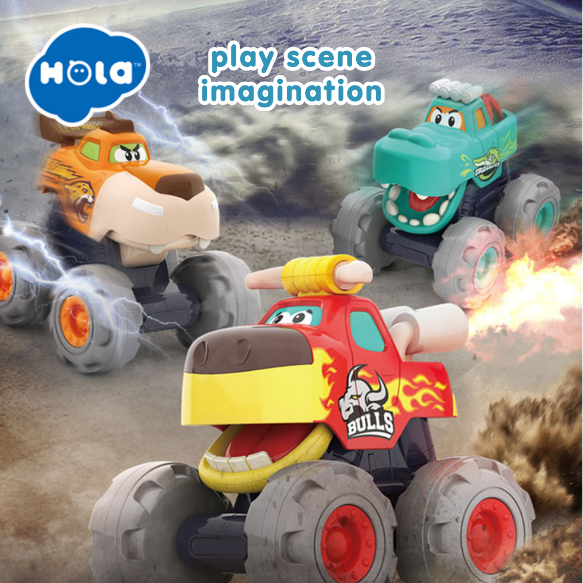Hola Monster Trucks (with Friction Power/Pull Back/Free Wheel function)
