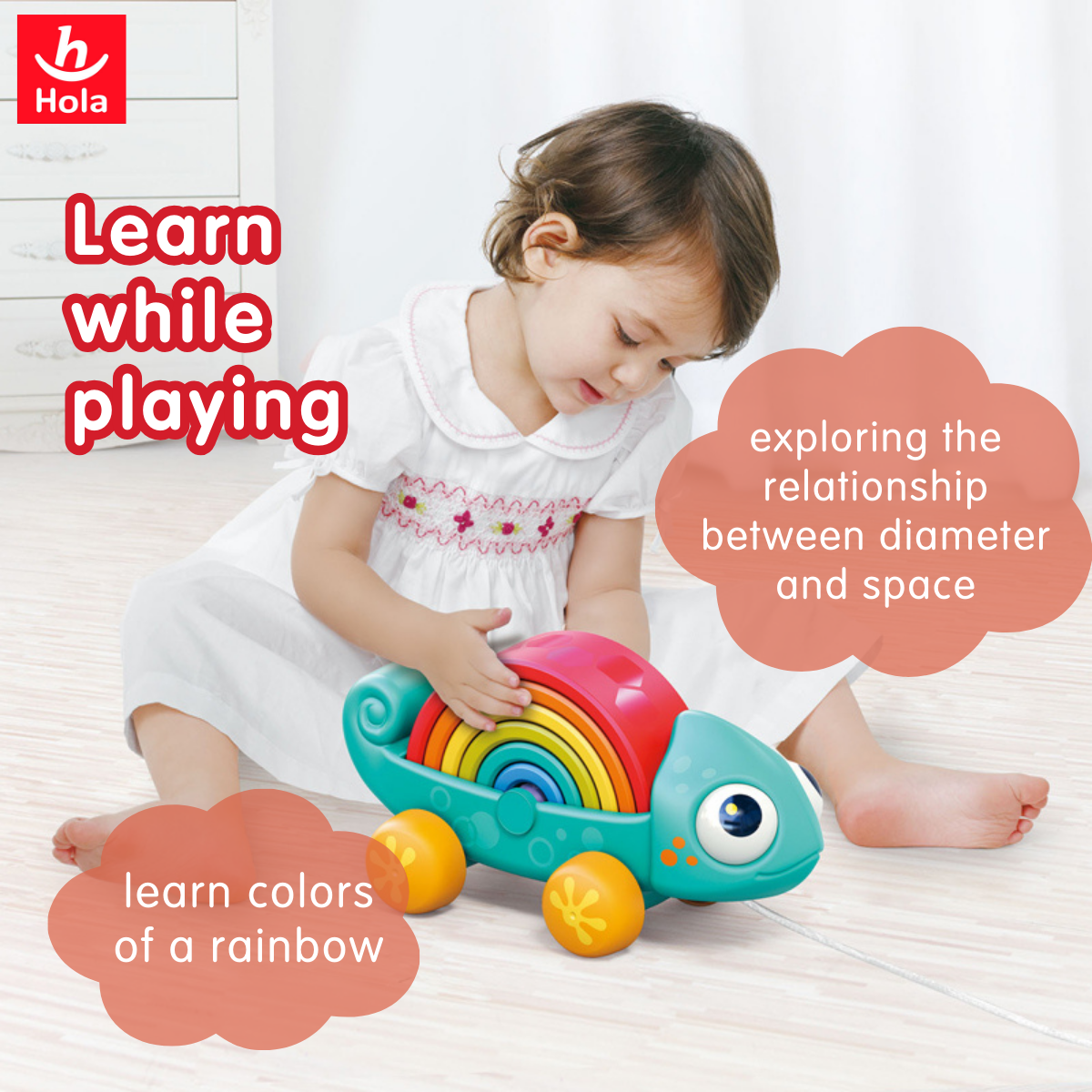 Hola Rainbow Chameleon (Montessori Learning Toy)