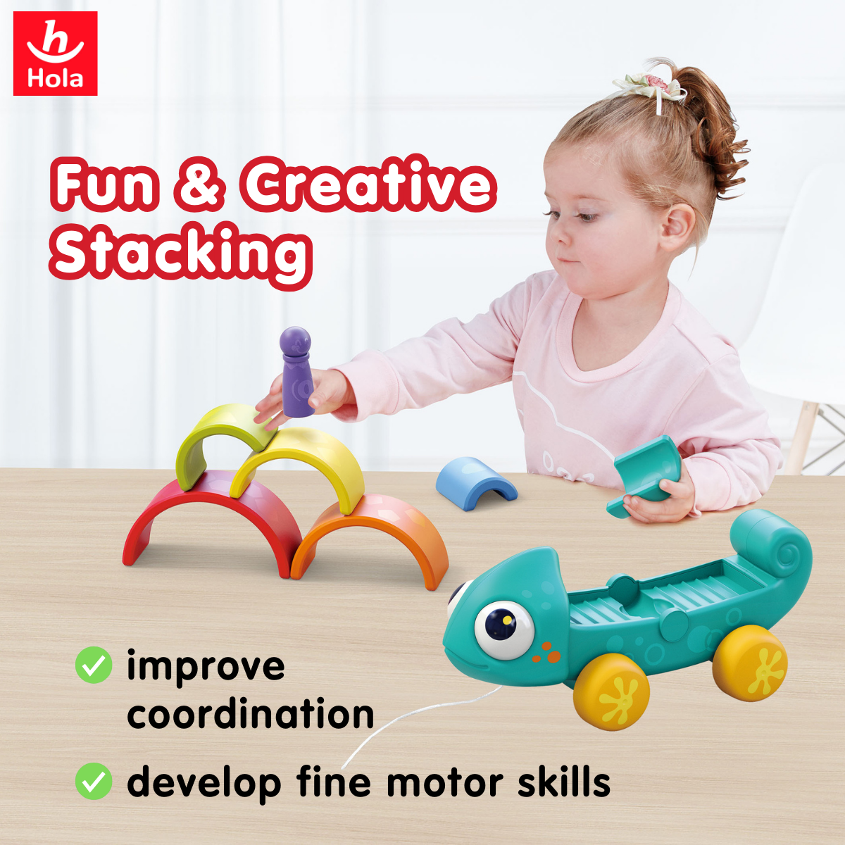 Hola Rainbow Chameleon (Montessori Learning Toy)