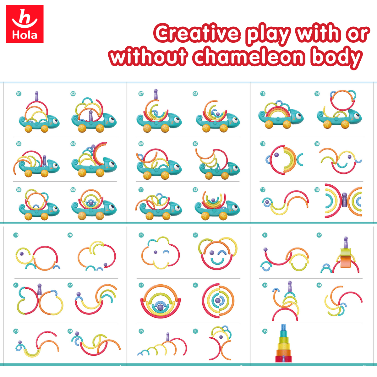 Hola Rainbow Chameleon (Montessori Learning Toy)