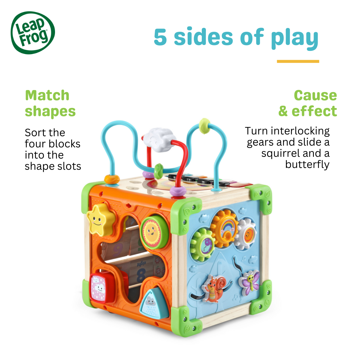 LeapFrog Touch & Learn Wooden Activity Cube Discovery Toy