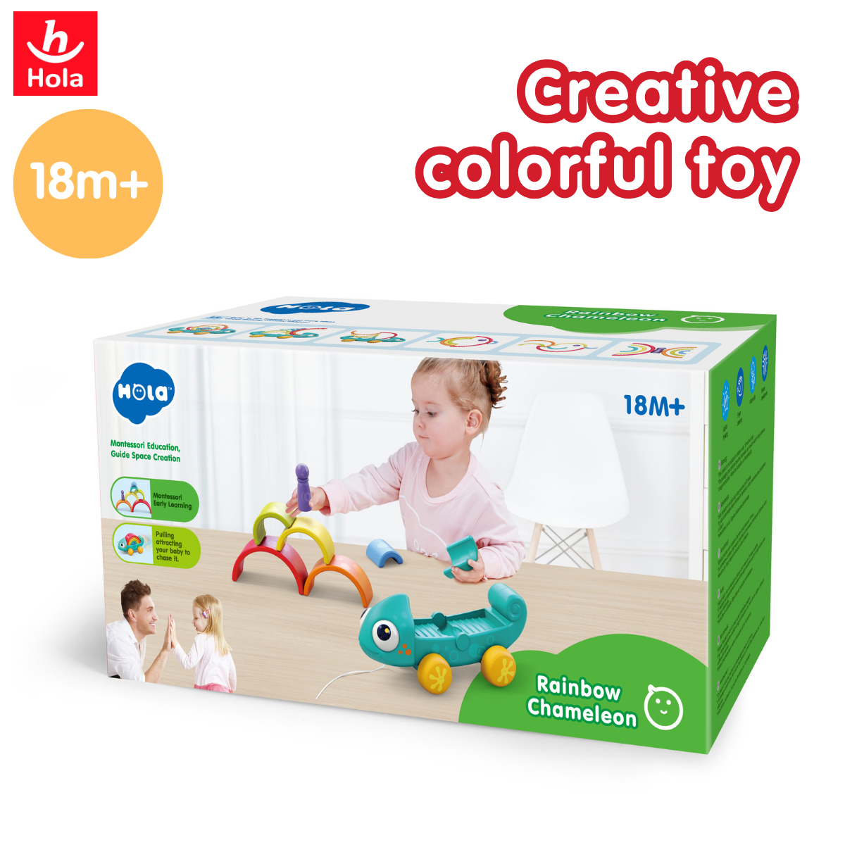 Hola Rainbow Chameleon (Montessori Learning Toy)