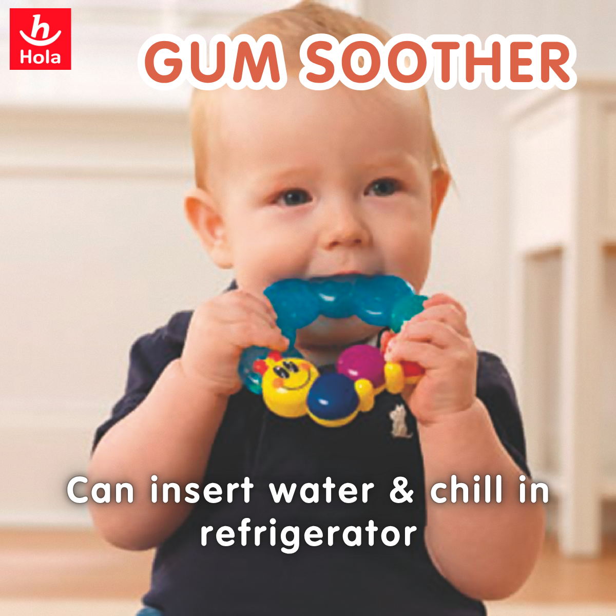 Hola Rattle Teether Fun (2-in-1 Rattle & Water-Filled Teether)